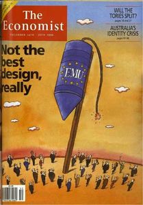 Fingar- og erfagallar myntbandalags Evrpusambandsins. The Economist desember 1996