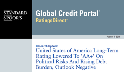 United States of America Long-Term Rating Lowered To 'AA+
