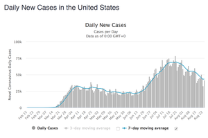 Daily New Cases in the United States 2020-08-25
