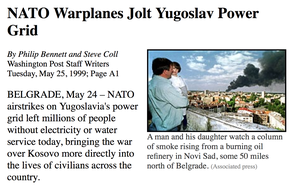 NATO Warplanes Jolt Yugoslav Power Grid